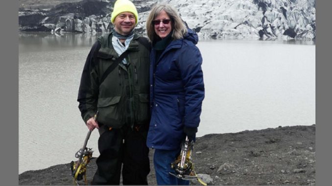 Sheila Harrison (right) and Jon McCutchan in Iceland.
