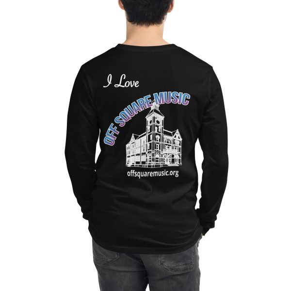 I Love Off Square Music - Unisex Long Sleeve Tee (dark colors) - Image 3