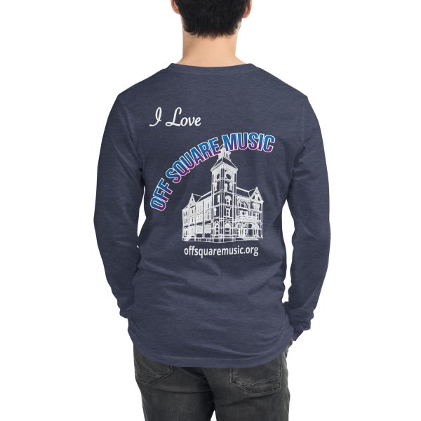 I Love Off Square Music - Unisex Long Sleeve Tee (dark colors) - Image 8