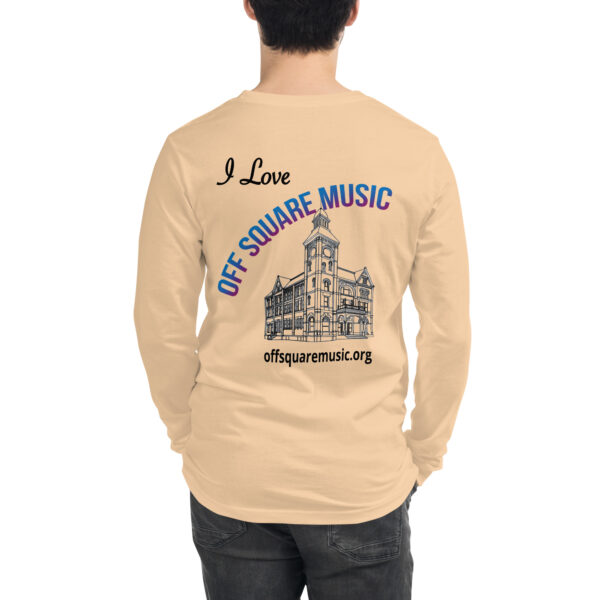 I Love Off Square Music - Unisex Long Sleeve Tee (light colors) - Image 3