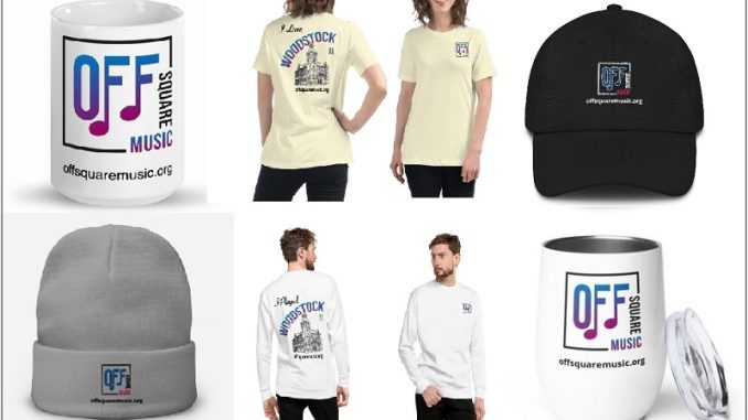 Shop Off Square Music! Tell the world that you "played Woodstock." Or tell the world how much you love Off Square Music or that you're a proud supporter.