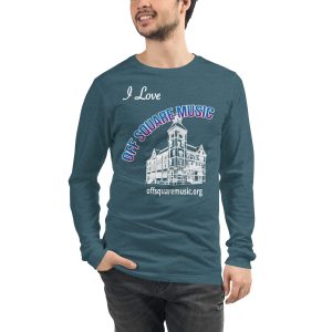 I Love Off Square Music – Unisex Long Sleeve Tee (dark colors) - Front-only