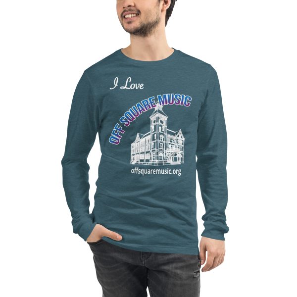 I Love Off Square Music – Unisex Long Sleeve Tee (dark colors) - Front-only