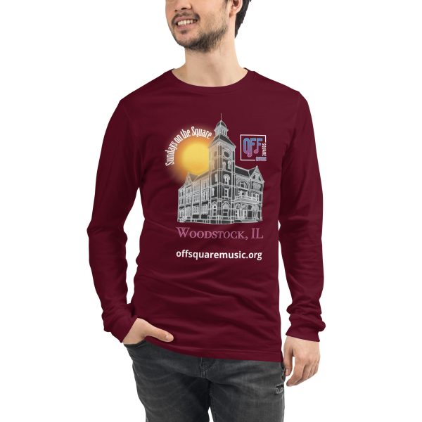 Sundays on the Square – Unisex Long Sleeve Tee (dark colors) - Front-only - Image 3