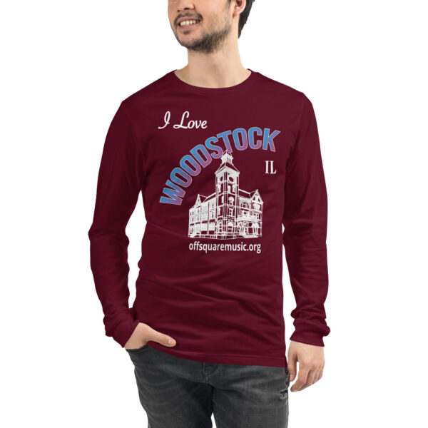 I Love Woodstock – Unisex Long Sleeve Tee (dark colors) - Front-only - Image 3