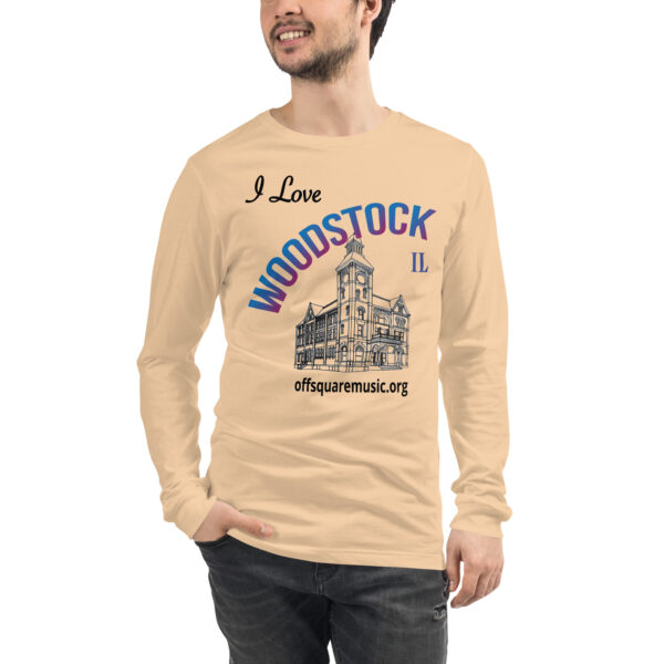 I Love Woodstock – Unisex Long Sleeve Tee (light colors) - Front-only - Image 3