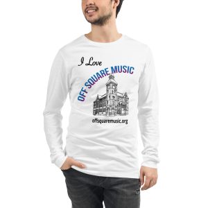 I Love Off Square Music – Unisex Long Sleeve Tee (light colors) - Front-only