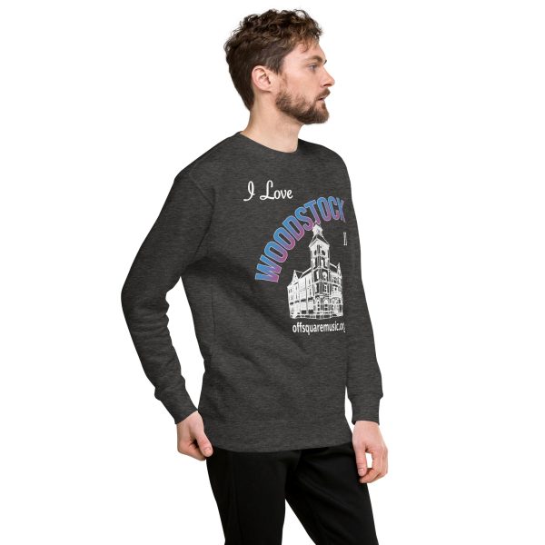 I Love Woodstock – Unisex Premium Sweatshirt (dark colors) - Front-only - Image 4