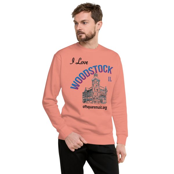 I Love Woodstock – Unisex Premium Sweatshirt (light colors) - Front-only - Image 2