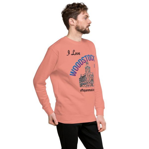 I Love Woodstock – Unisex Premium Sweatshirt (light colors) - Front-only - Image 3