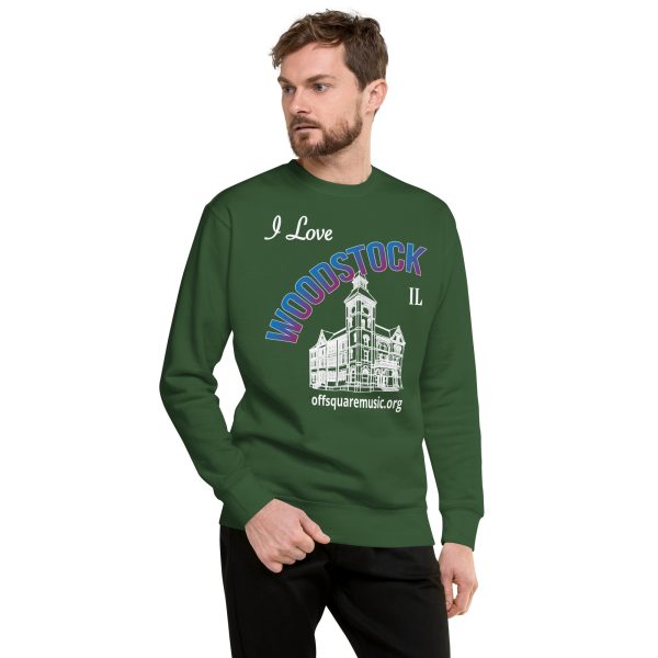I Love Woodstock – Unisex Premium Sweatshirt (dark colors) - Front-only - Image 5