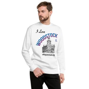 I Love Woodstock – Unisex Premium Sweatshirt (light colors) - Front-only