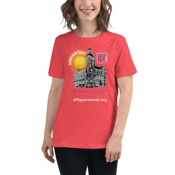 Sundays on the Square – Women’s Relaxed T-Shirt (dark colors) - Front-only - Image 4