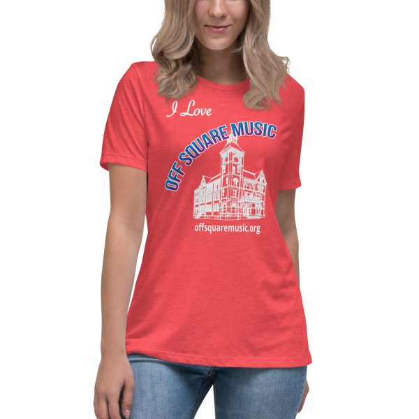 I Love Off Square Music – Women’s Relaxed T-Shirt (dark colors) - Front-only - Image 4