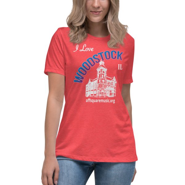 I Love Woodstock – Women’s Relaxed T-Shirt (dark colors) - Front-only - Image 4