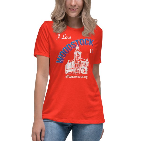 I Love Woodstock – Women’s Relaxed T-Shirt (dark colors) - Front-only - Image 3